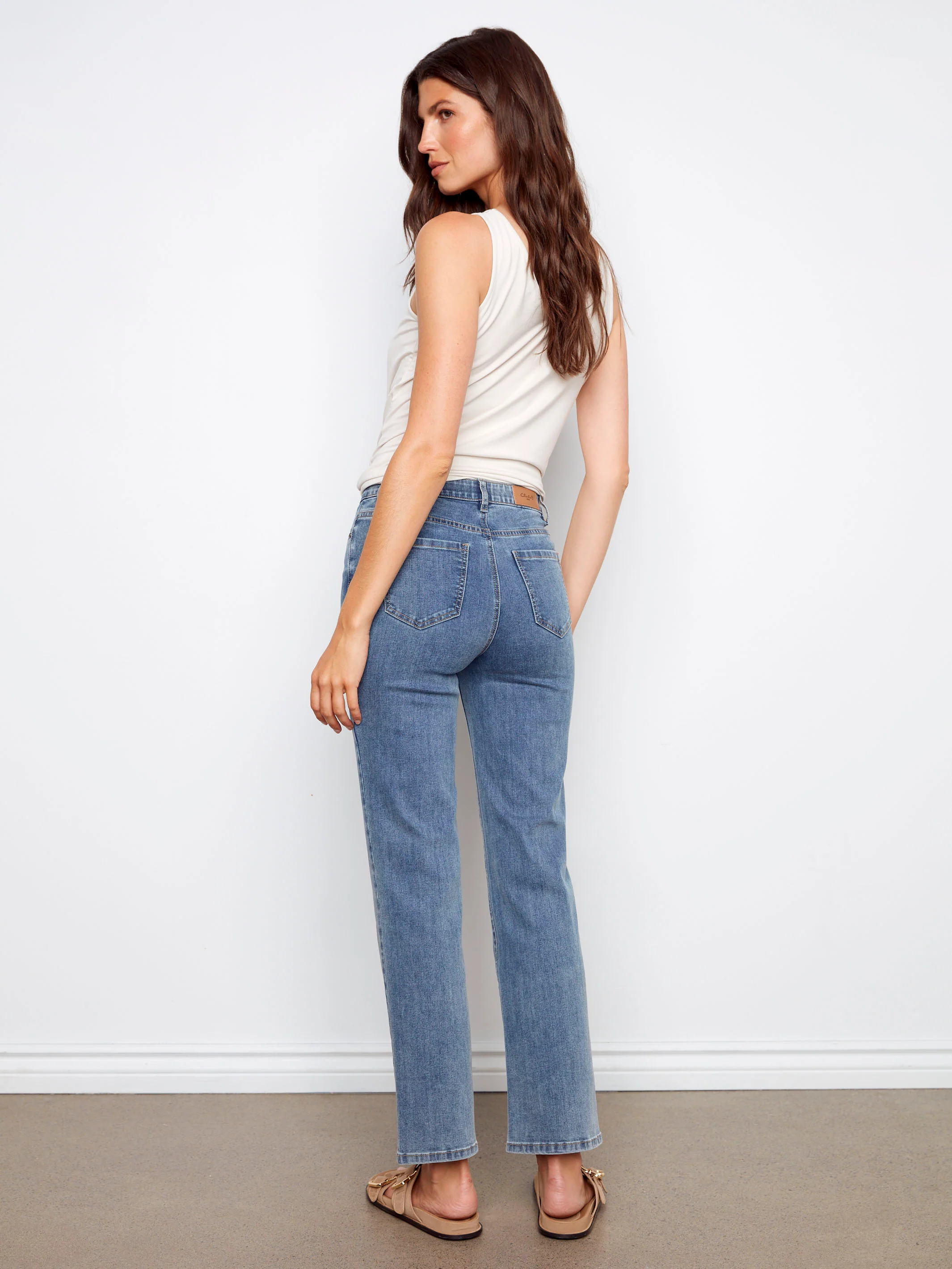 Charlotte Straight Leg Jeans - Medium Blue - Image 4