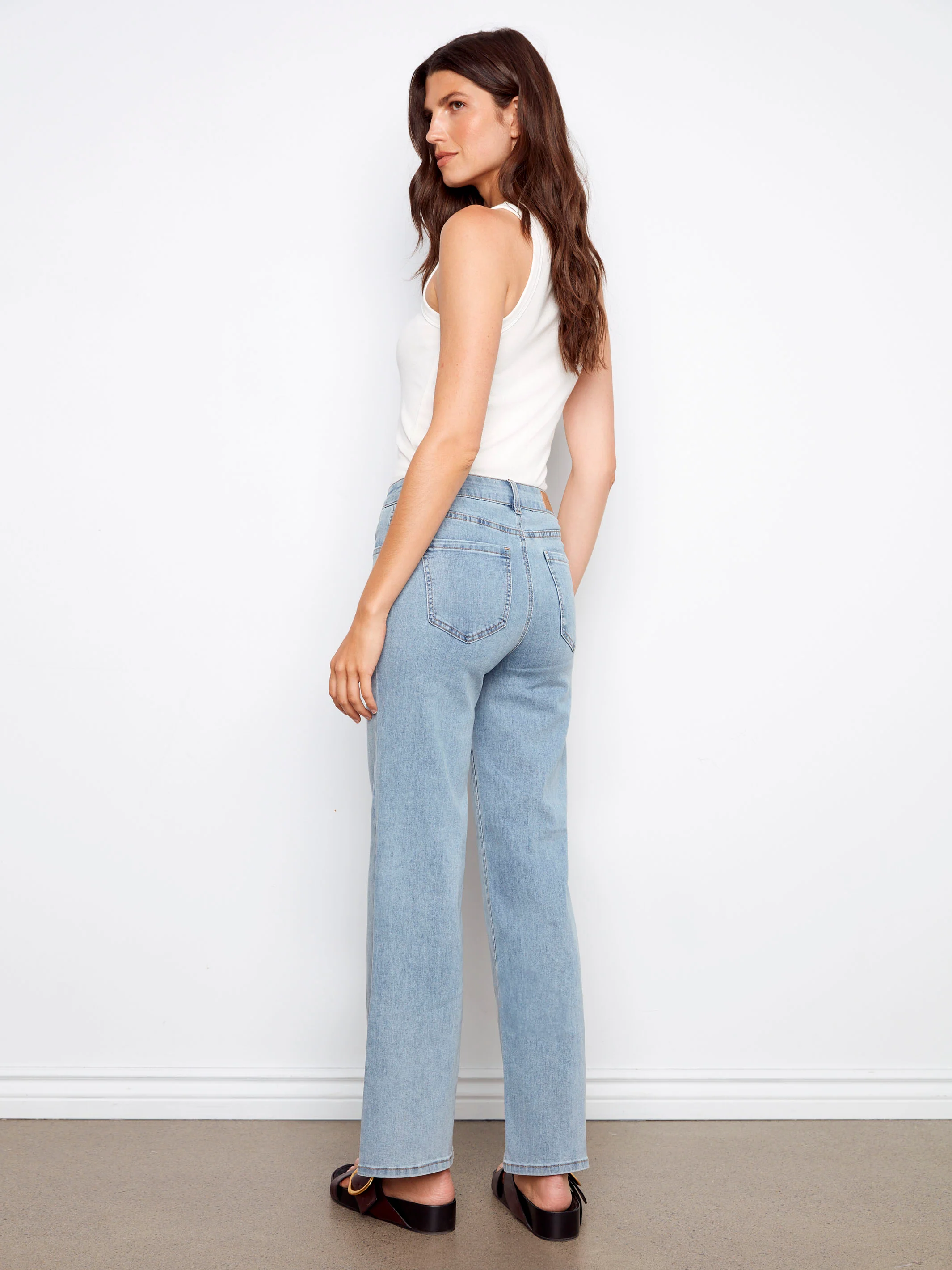 Chloe Wide Leg Jeans - Light Blue - Image 4