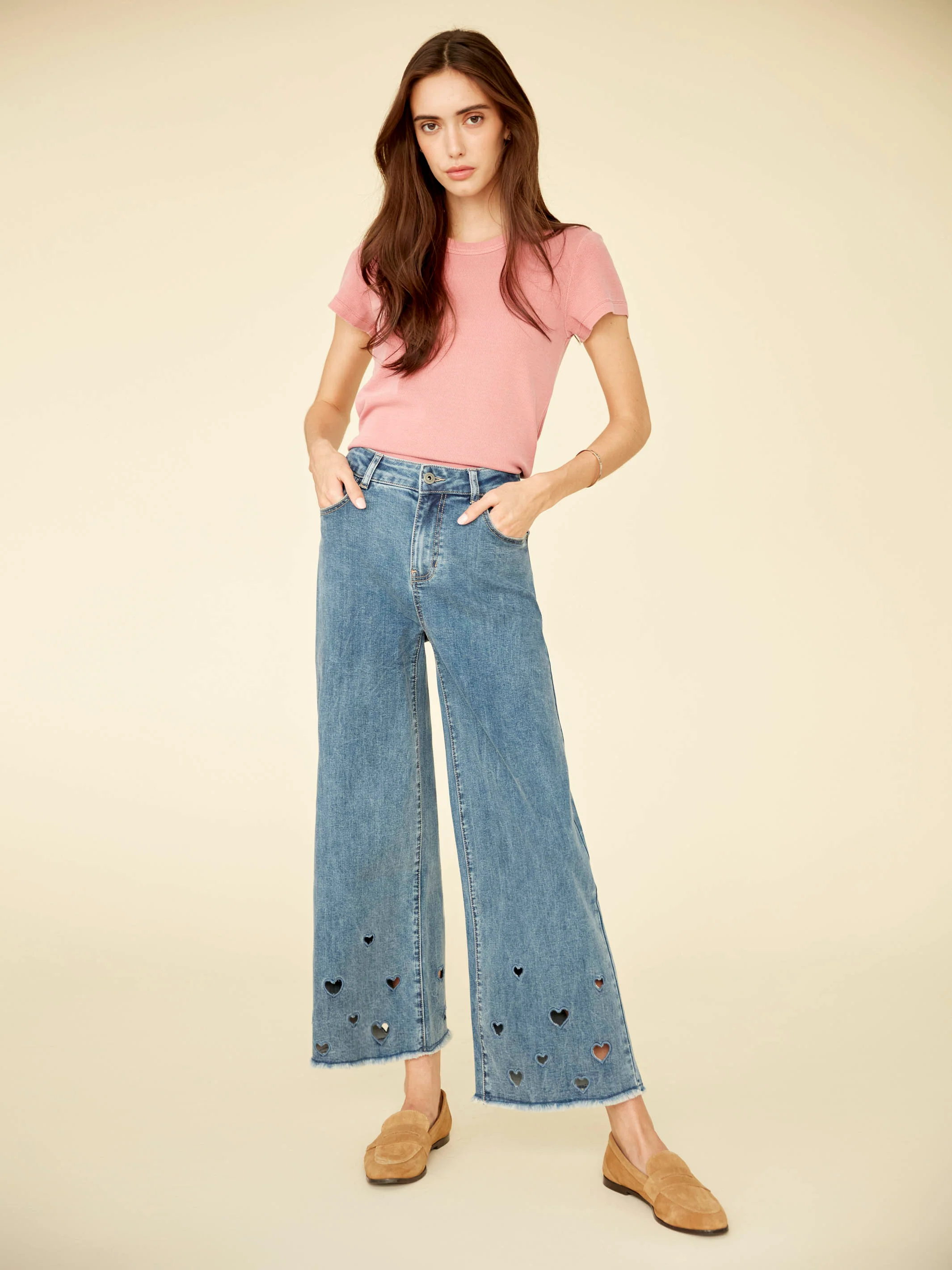 Tencel Ribbed Crew Neck T-Shirt - Carnation - Image 7