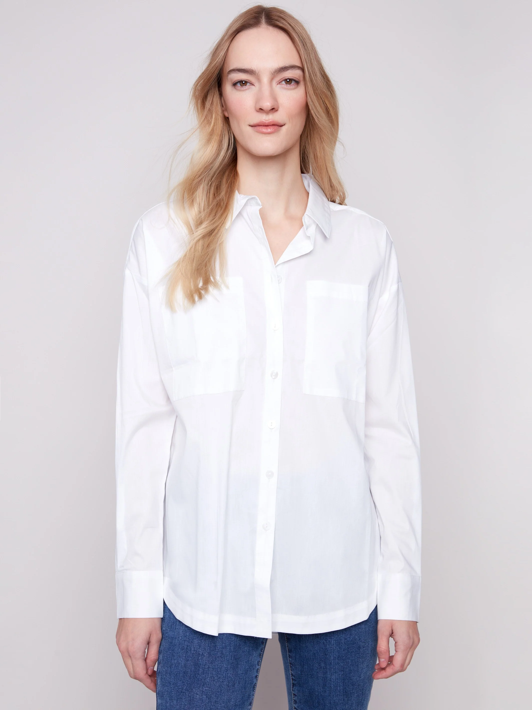 Loose Poplin Shirt - White - Image 5