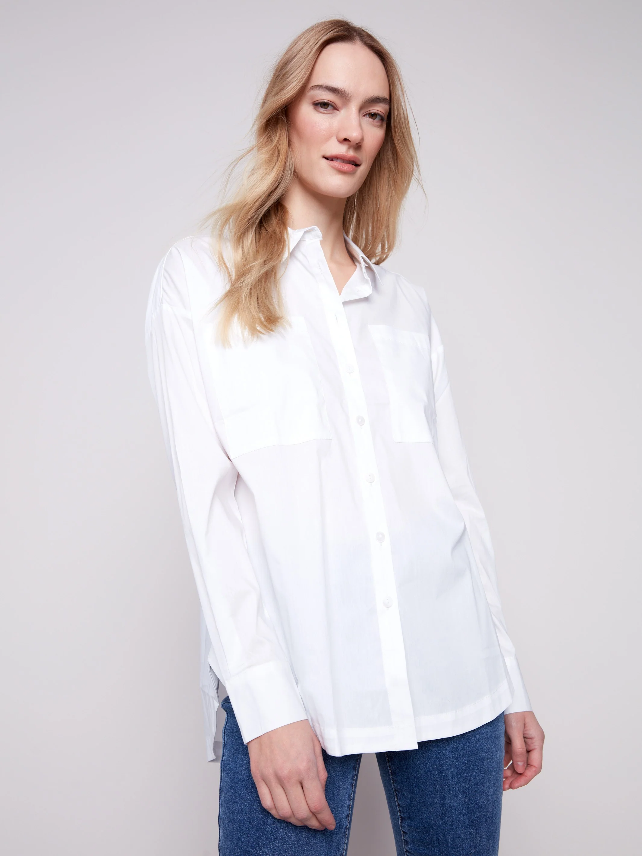 Loose Poplin Shirt - White - Image 6