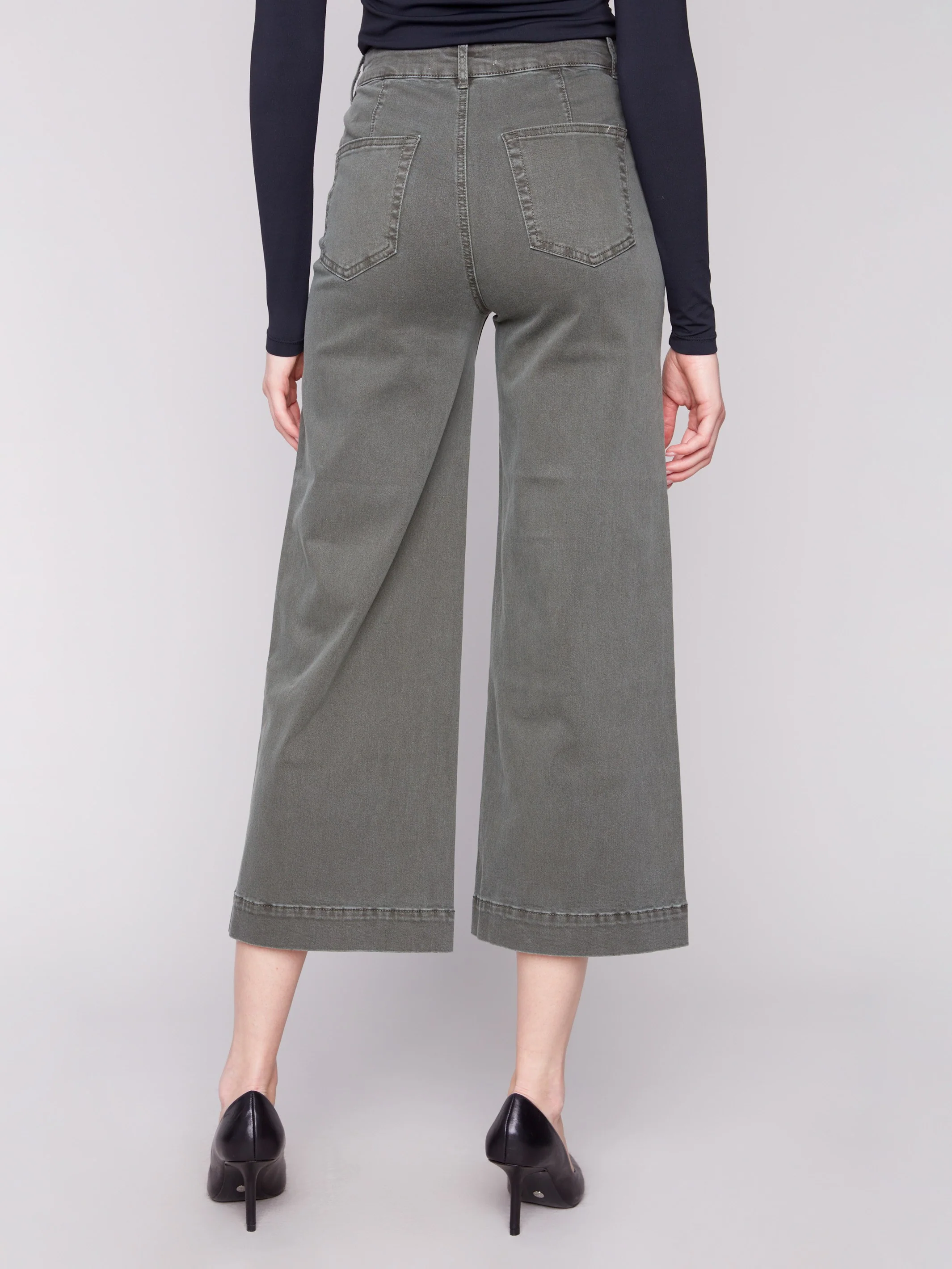 Patch Pocket Flare Twill Pants - Spruce - Image 3