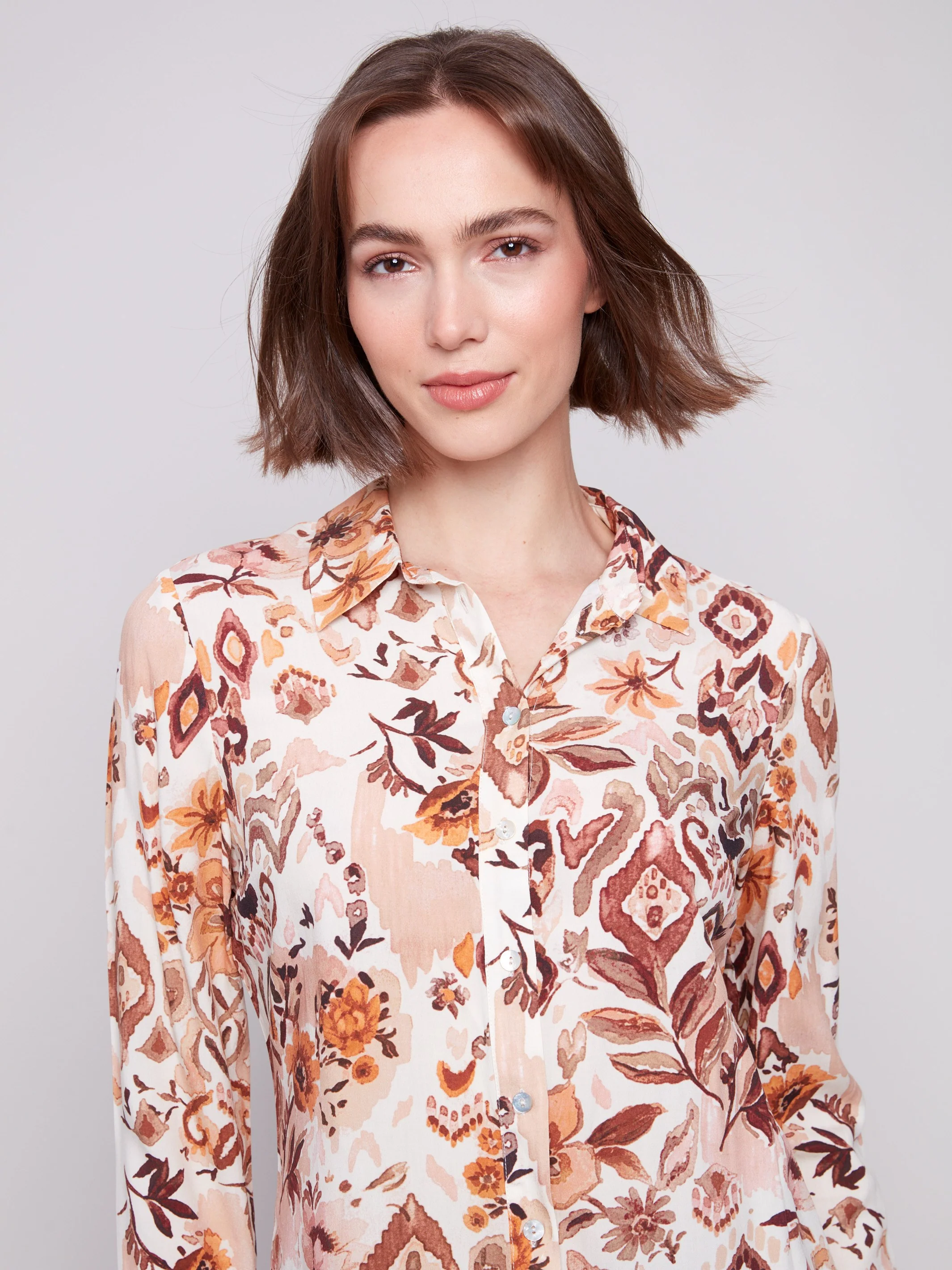 Printed Button-Up Shirt - Jacobean - Image 3