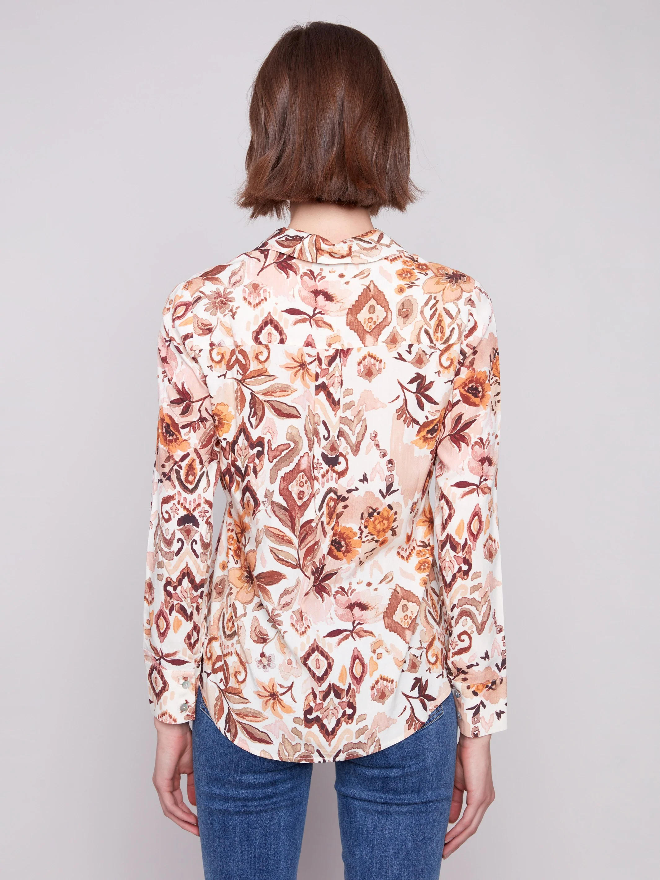 Printed Button-Up Shirt - Jacobean - Image 5