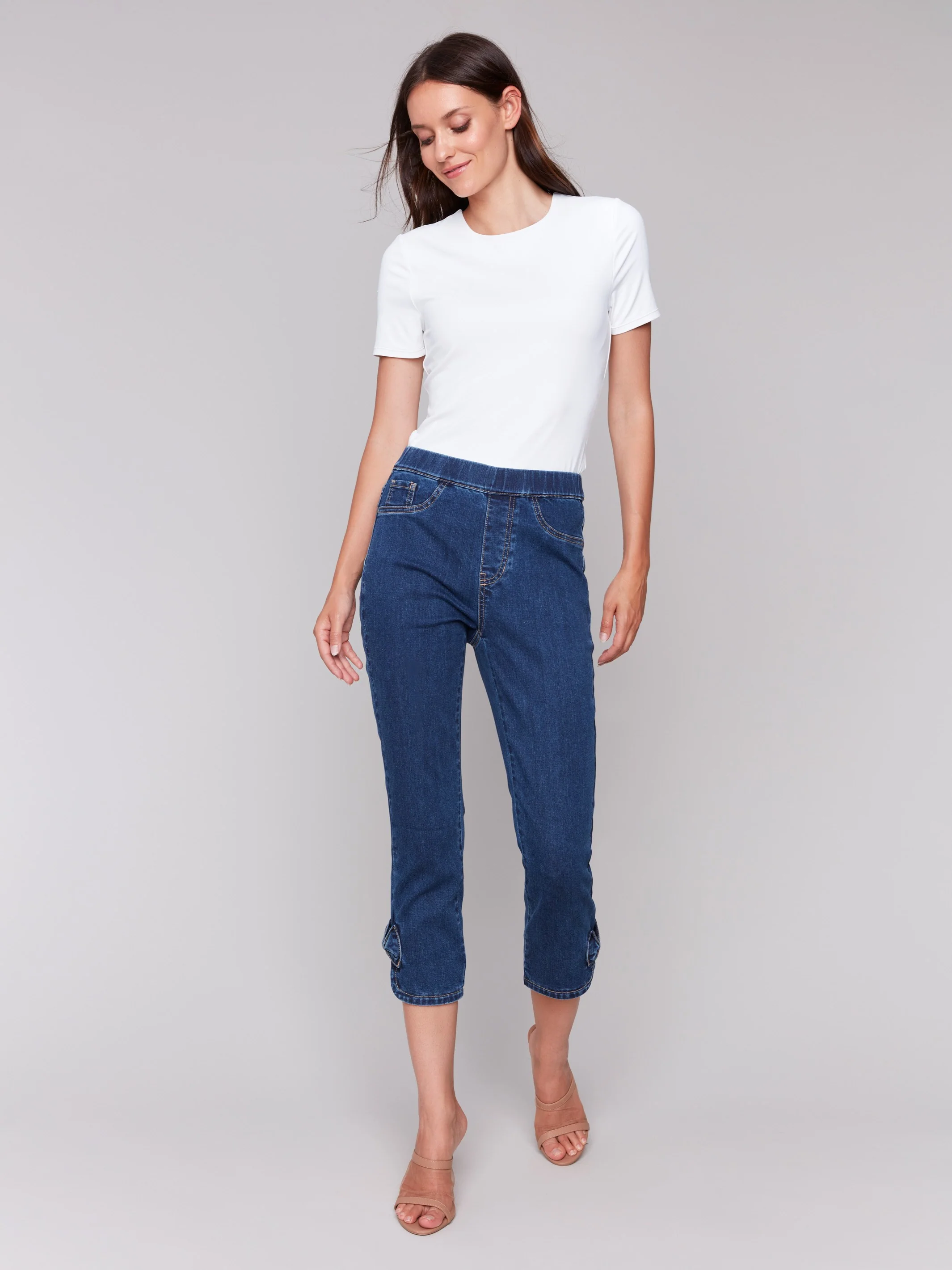 Pull-On Jeans with Bow Detail - Indigo - Image 5