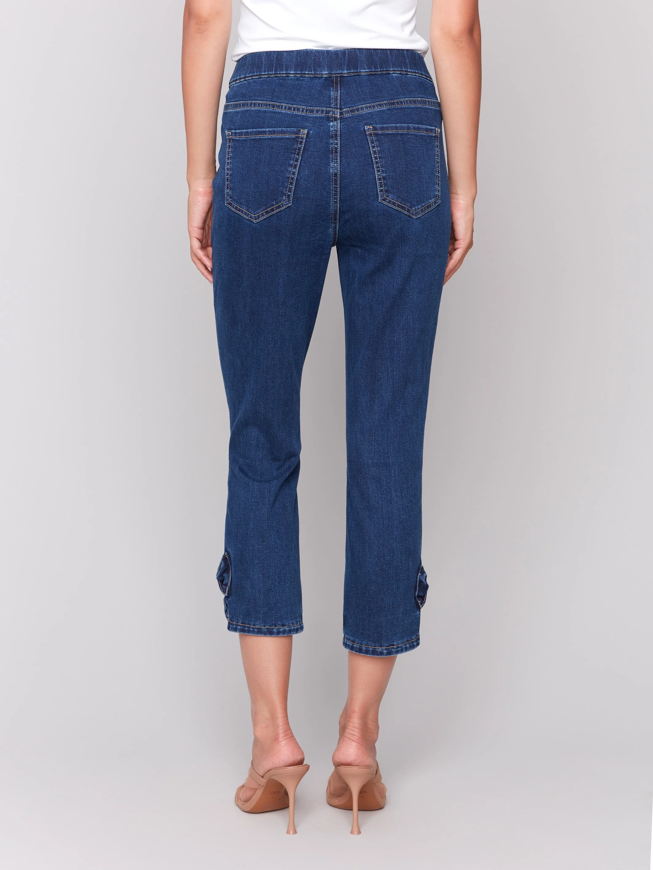 Pull-On Jeans with Bow Detail - Indigo - Image 6